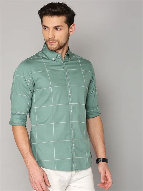 Men's Regular Collar Slim Fit Checks Navy Casual Shirt – DENNIS LINGO