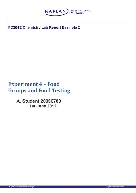 Image result for Chemistry Lab Report Example University