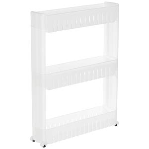 Amazon Basics Slim Rolling Storage Rack – 3-Tiered Shelf Plastic Slide ...