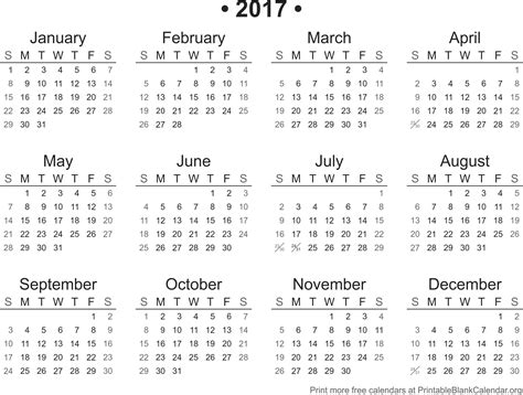 2017 Full Year Printable Calendar | Hot Sex Picture