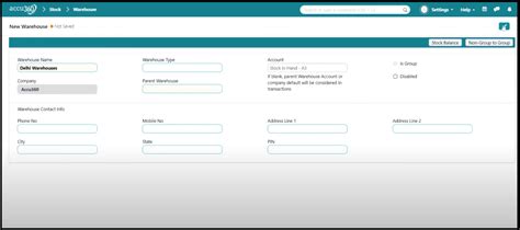 Warehouses Creation & Management | ACCU360 Documentation