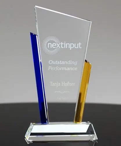 Crystal & Glass Trophy - Blue And Brown Edge Crystal Trophy ...