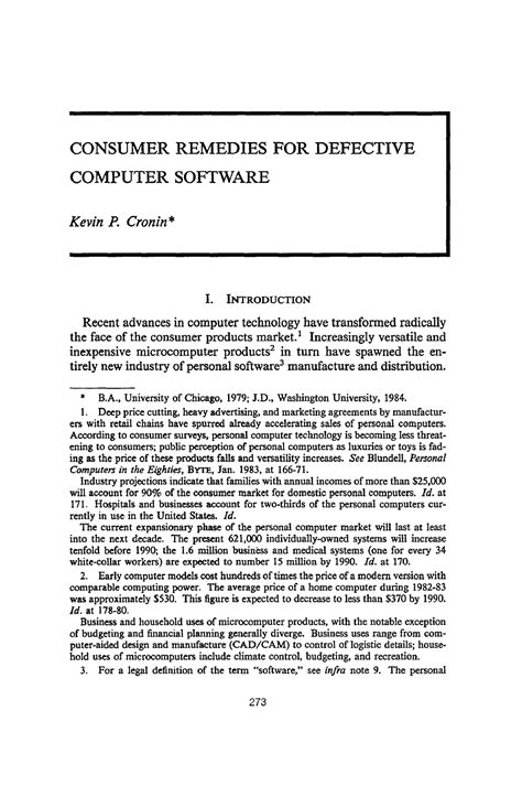 Urbanlaw-8344-cronin - CONSUMER REMEDIES FOR DEFECTIVE COMPUTER ...