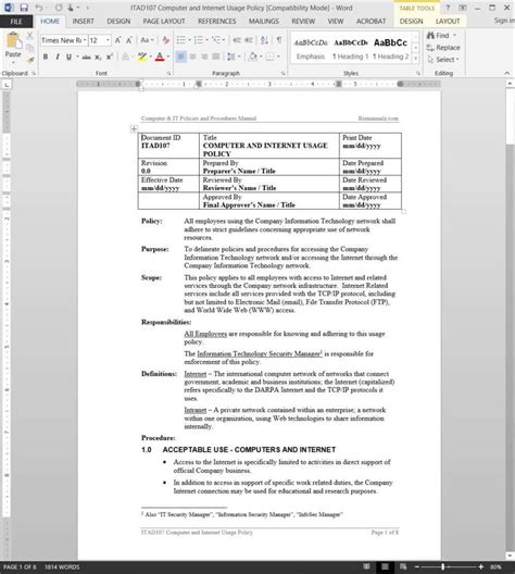 Computer Use Policy Template 的图像结果
