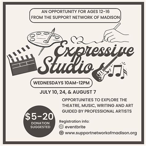 Expressive Studio for Ages 12-16, The Support Network Hub (located ...