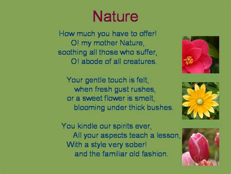 Short poem on nature in english - Brainly.in