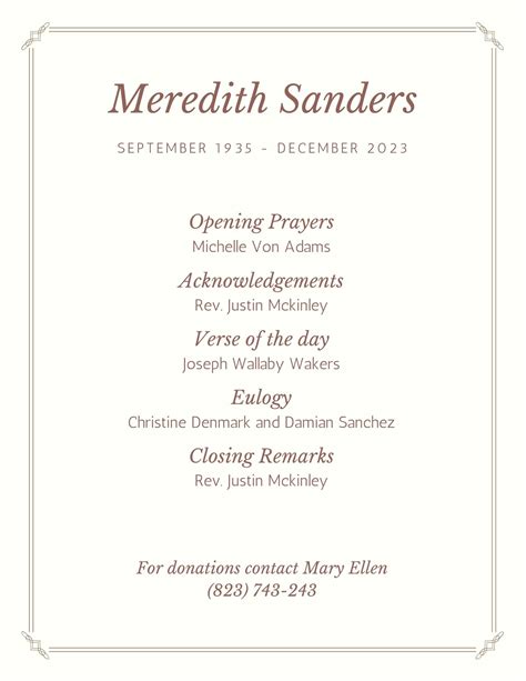Memorial Service Program Sample 的图像结果