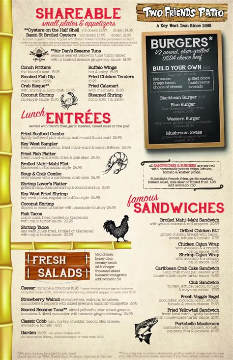 Menus | Two Friends Patio Restaurant
