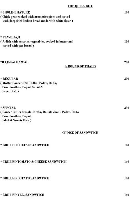 Menu at Indian Chef, Jaipur