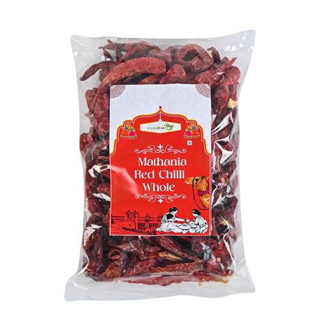 PURE PIK Mathania Red Chilli Whole (Lal Mirch Sabut) Stemless - 200 ...