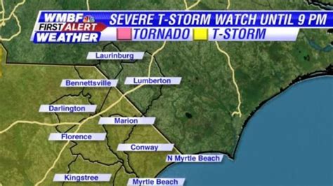 Severe T'storm watch in effect for Pee Dee, Horry counties; rip current ...