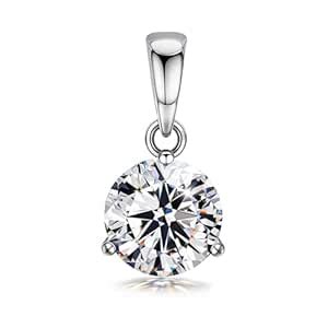 HighSpark "Sparkling Martini Solitaire Pendant | 92.5 Sterling Silver ...