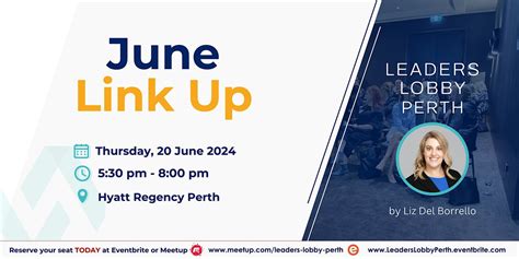 June Link-Up, Hyatt Regency Perth, 20 June 2024 | AllEvents.in