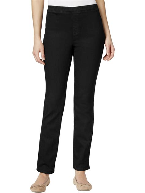 Karen Scott Womens Petites Comfort Waist Straight Leg Casual Pants ...
