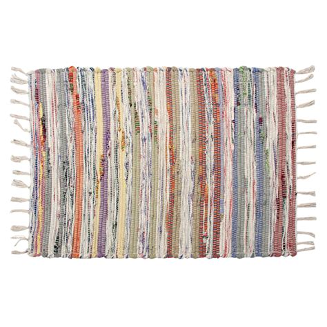 Multicolor Pastel Striped Chindi Accent Rug 27x45 | At Home