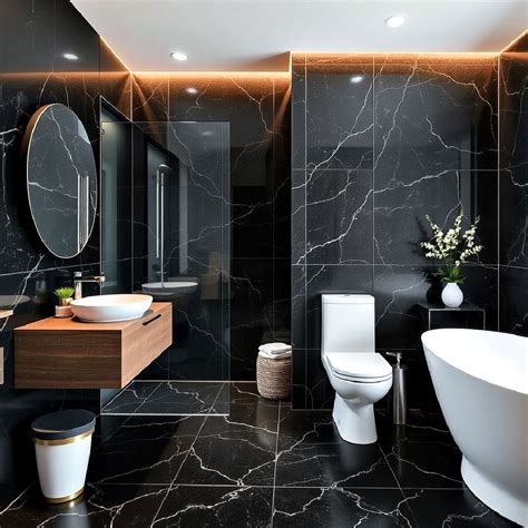 30 Black Floor Bathroom Ideas for A Modern Makeover