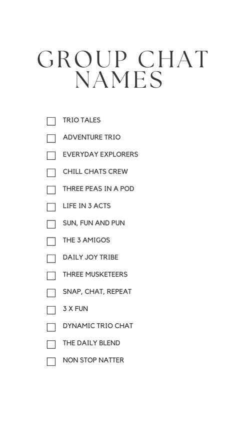 Printable Group Chat Names Lists [With PDF] - Printables Hub