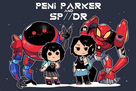 peni parker and sp//dr (marvel and 4 more) drawn by rariatto_(ganguri ...