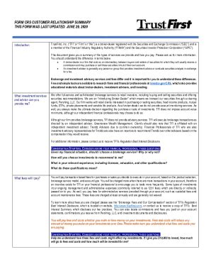 Fillable Online Form CRS Customer ReLationship SummaryThis form was ...