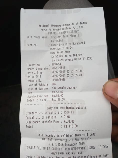 National Highways Authority Of India [NHAI] — Incorrectly charged toll ...