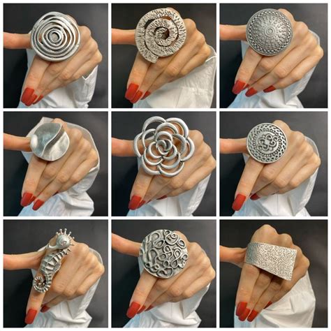 Silver Statement Rings Big Rings Oversize Ring Handmade Jewelry Animal ...