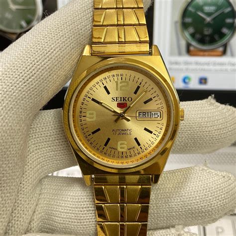 Seiko 5 Gold Plated Watches for Men Online in India – Vintage Watcholic ...