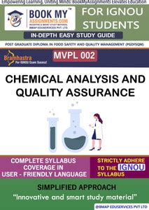 IGNOU MVPL 002 Chemical Analysis and Quality Assurance Study Material ...