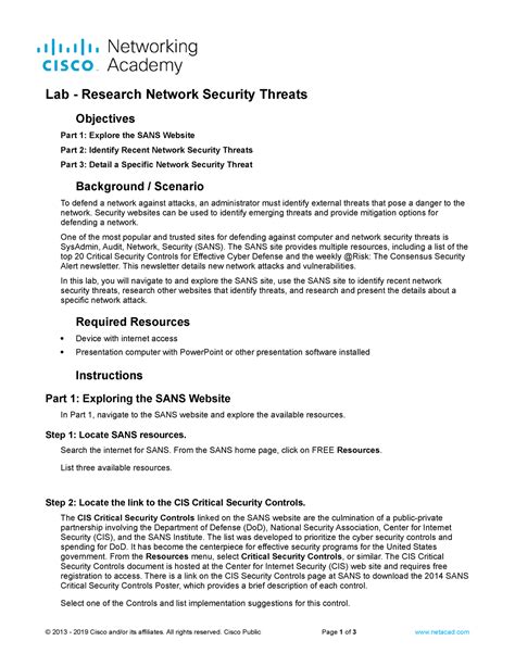 16.2.6 Lab - Research Network Security Threats - Lab - Research Network ...