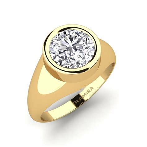Order Men's Ring Bhakta in Round cut 3 Carat 14k Yellow Gold Diamond ...