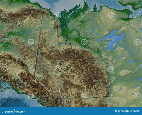 Yukon, Canada. Physical. No Legend Stock Illustration - Illustration of country, yukon: 257978666
