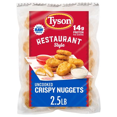 Tyson Restaurant-Style Crispy Nuggets, Uncooked Frozen Chicken ...