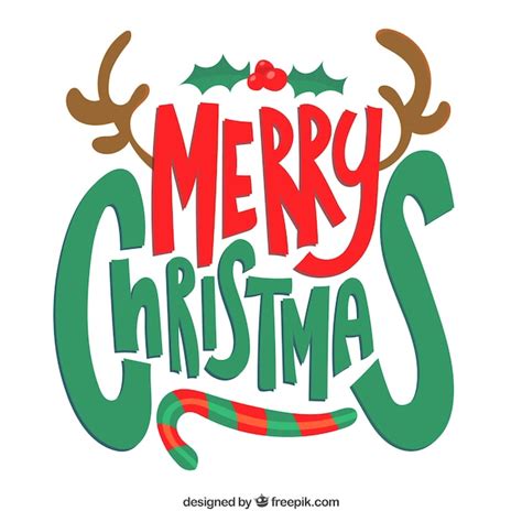 Christmas background with red and green letters | Free Vector