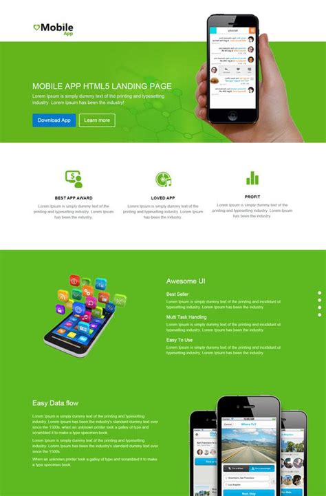 绿色手机应用官网网站模板 – 资源下载,计算机PDF下载