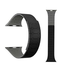 FRIDAY Black Grey Premium Soft Silicone Compatible Apple Watch Strap ...