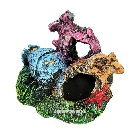 AQUAPETZWORLD Triple Ancient Broken Vase Aquarium Decoration, Fish ...