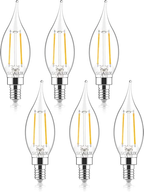 E12 Candelabra LED Light Bulbs Dimmable 60W Equivalent Chandelier Bulbs ...