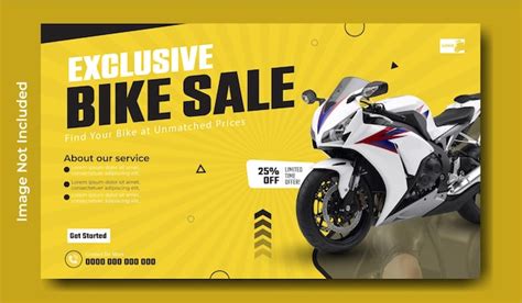 Luxury bike sale web banner template design | Premium Vector