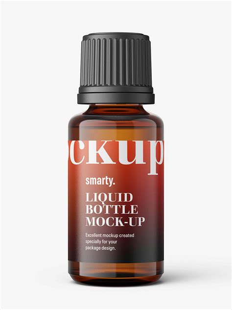 Amber essential oil bottle mockup / 30ml - Mockups Design