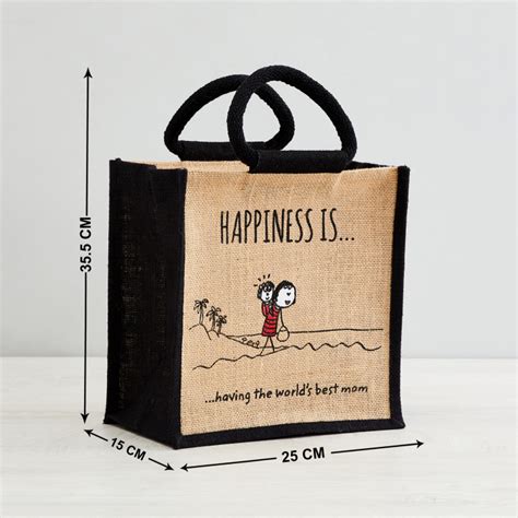 Buy Livia Printed Small Lunch Bag - Jute - Lunch Bag - 25 cm L x 15 cm ...