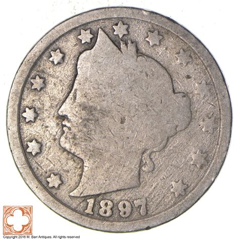 TOUGH Date 1897 Liberty V Nickel - Difficult - High Retail Value ...