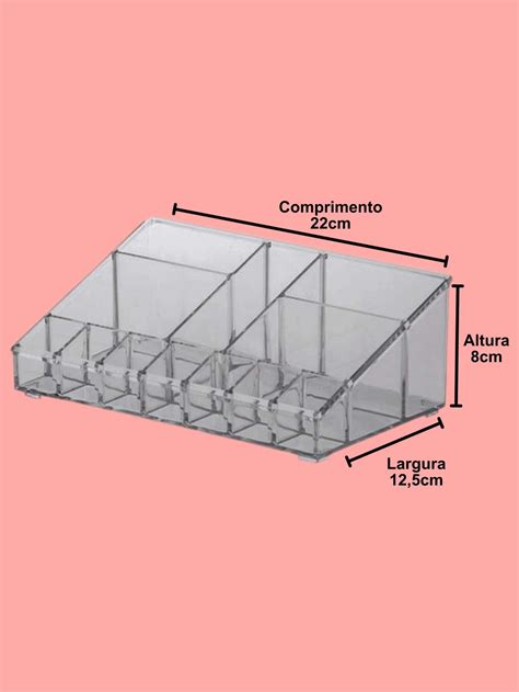 Kit 2 Organizador De Cosméticos E Maquiagem Transparente Com 12 ...