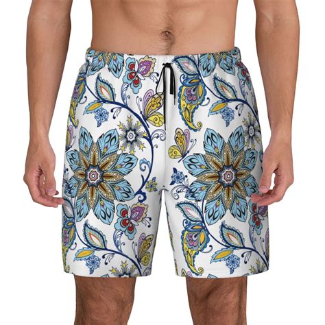 Haiem Flowers and Butterflies Mens Swim Trunks with Compression Liner 2 ...