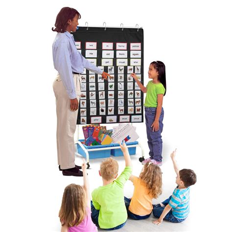 Gamenote Classroom Standard Pocket Chart - 34×44 Heavy Duty Hanging ...
