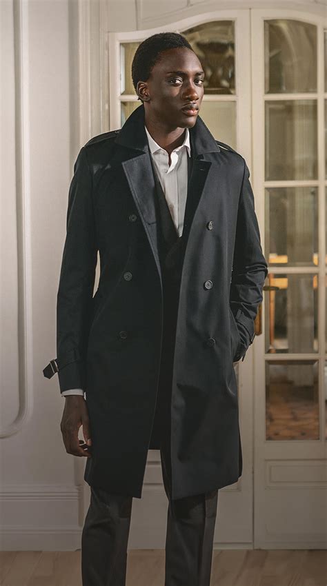 Mens Black Trench Coat Full Length