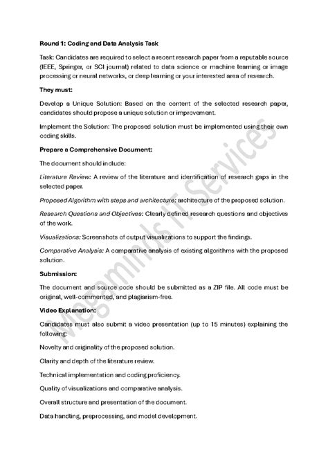 Developer Round 1: Data Science & ML Research Paper Analysis - Studocu