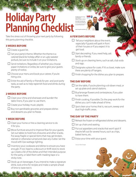Christmas Party Checklist Printable