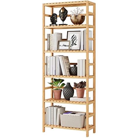 Bamjoy Bamboo Shelf, 6 Tier Bookcase Storage India | Ubuy