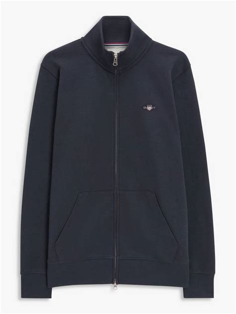 GANT Regular Shield Full Zip Jumper, 433 Evening Blue