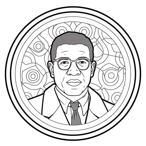 Colorful Garrett Morgan Portrait - Coloring Page
