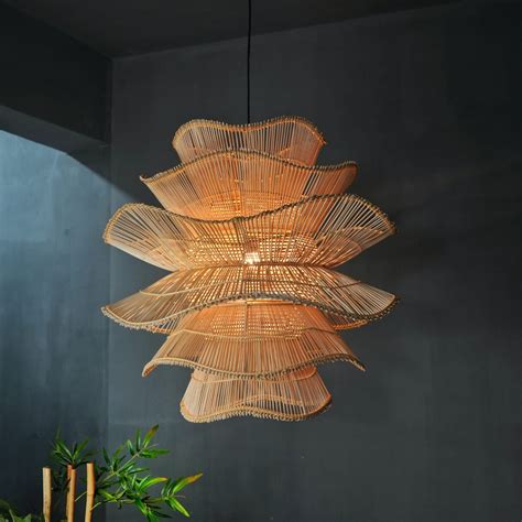 Canyon : Unique handmade Woven Hanging Pendant Light, Natural/Cane Pen ...